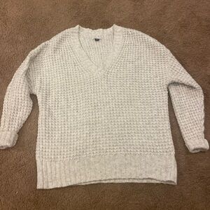 American Eagle Outfitters Cream V-Neck Sweater